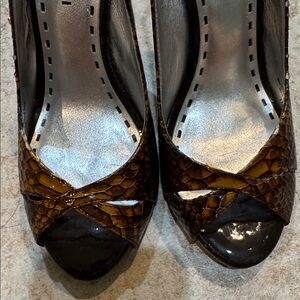 Gianni Bini Snakeskin Pattern Slingback Heels